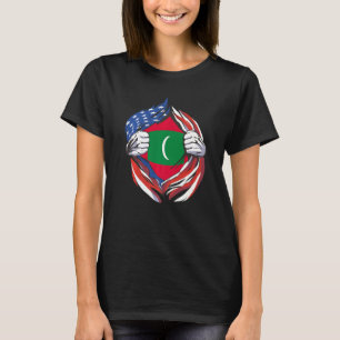 Camiseta Maldivas Bandera Estadounidense Orgullosa De Mi He