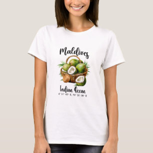 Camiseta Maldivas Coco Indian Ocean Isla Tropical Gps
