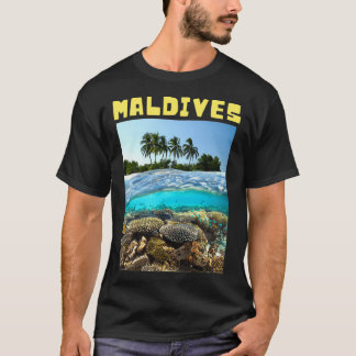 Camiseta Maldivas linda isla submarina