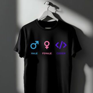 Camiseta Male Female Coder Symbol | Funny Programmer Gift