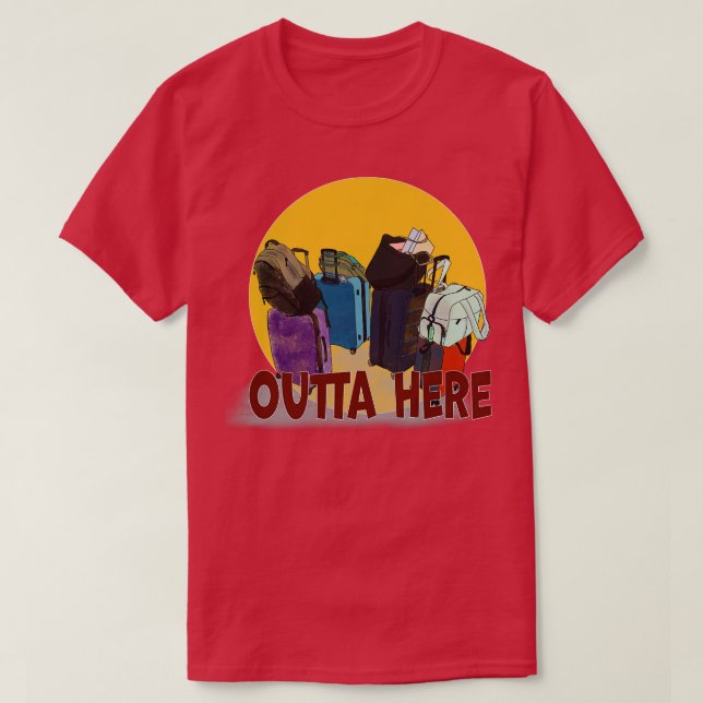 Camiseta Maletas empacadas aquí (Diseño del anverso)
