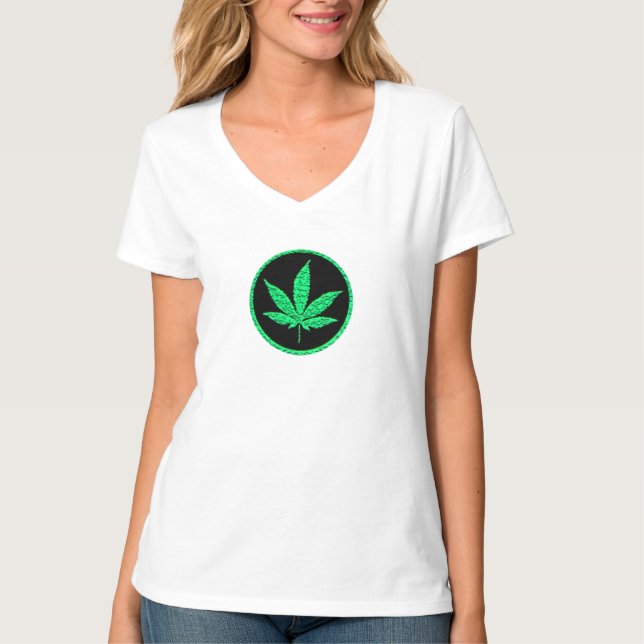 Camiseta Maleza de la nación de la marihuana deja diseño de (Anverso)