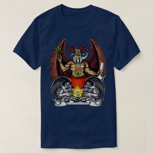 Camiseta Maleza Psicodélica de Baphomet (Diseño del anverso)