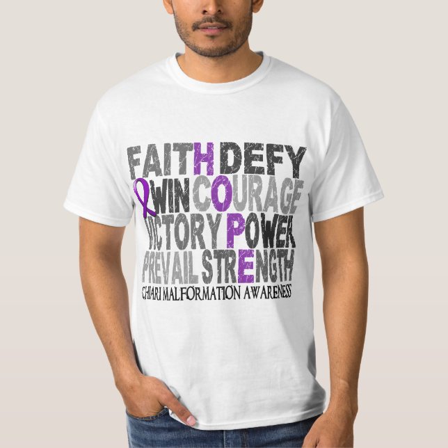 Camiseta Malformación de Chiari del collage de la palabra (Anverso)