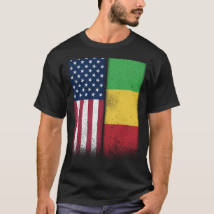 Camiseta Mali: Banderas malienses norteamericanas enorgulle