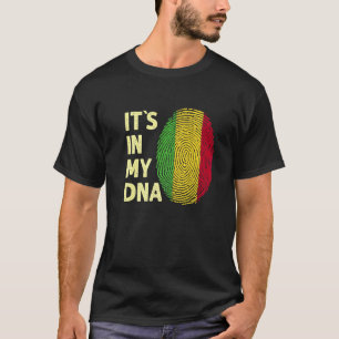 Camiseta Mali En Mi Dna Equipo De Bandera De Mali Mali En M