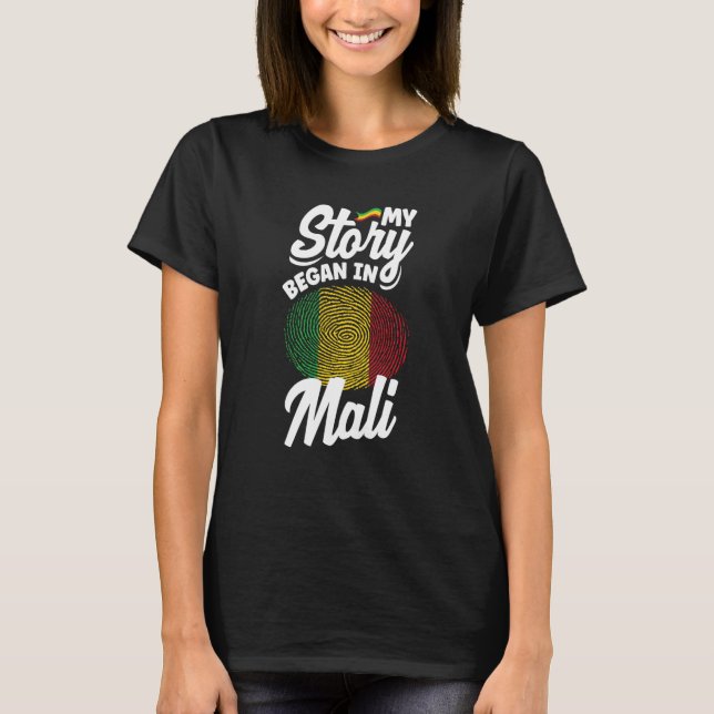 Camiseta Mali, Mali, la bandera de Mali, mi historia comenz (Anverso)