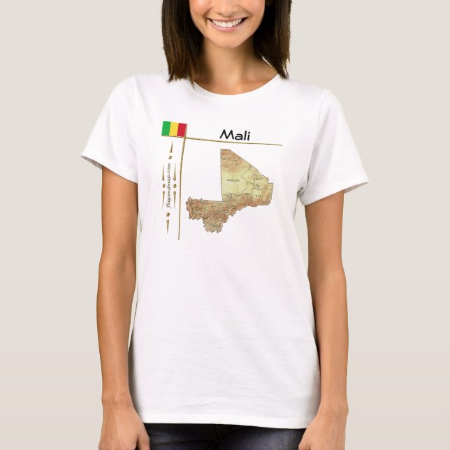 Camiseta Mali Mapa + Bandera + Título (Anverso)