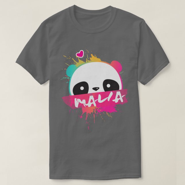Camiseta MALIABeautiful nombre chica con adorable Panda Pre (Diseño del anverso)