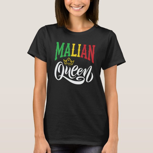 Camiseta Malian Queen Mali Malian Mali Flag (Anverso)