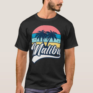 Camiseta Malibu Beach California CA Vintage Retro Travel Va