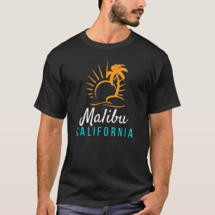Camiseta Malibu Beach California Sunset Retro Palm Trees 1