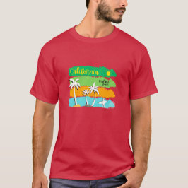 Camiseta Malibu Beach California Surf Vibes Art