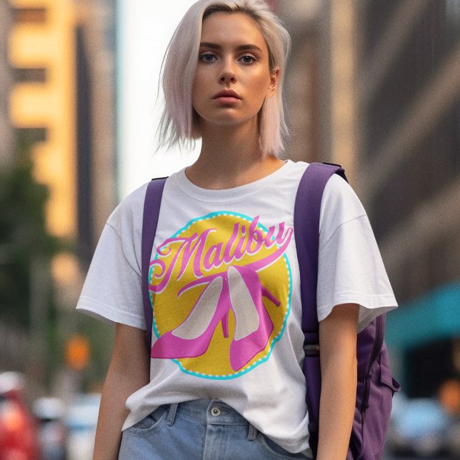 Camiseta Malibu Beach Fiesta Rosa High Heels Retro (Subido por el creador)