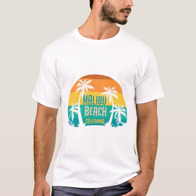 Camiseta Malibu Beach Retro (Anverso)