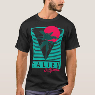 Camiseta Malibu California Palm Trees Surf Vintage Retro 1