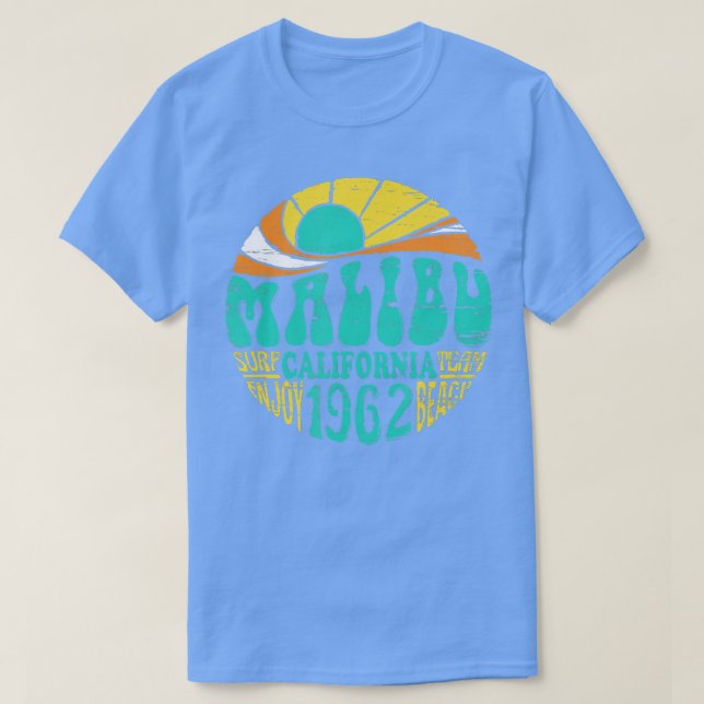 Camiseta Malibu California Retro Surf Team Beach (Diseño del anverso)