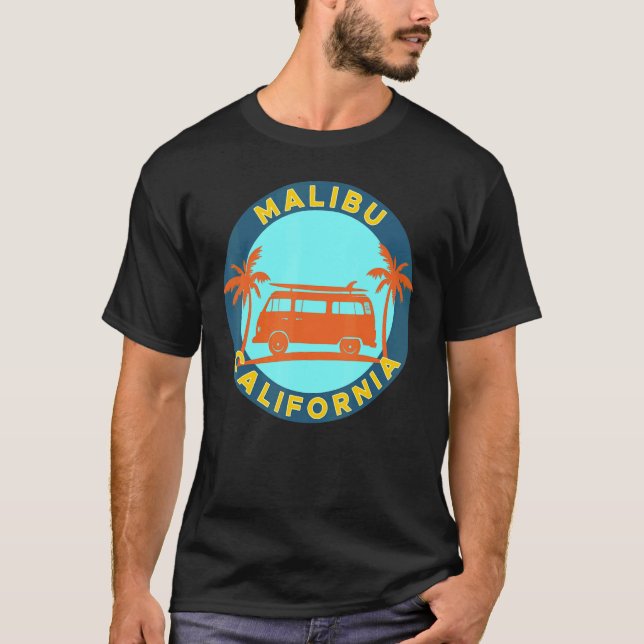Camiseta Malibu California Trendy Women's Graphic Tees Men' (Anverso)