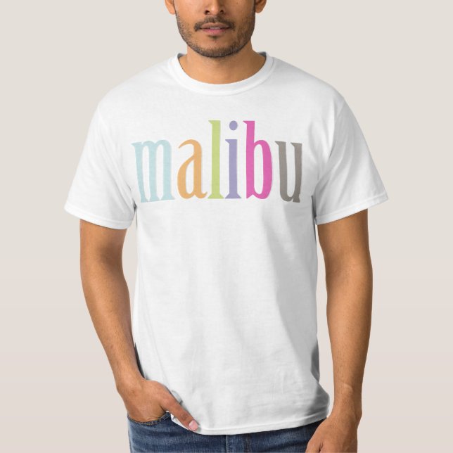 Camiseta Malibu colorido de PixDezines (Anverso)