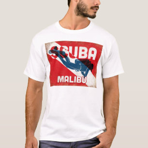 Camiseta Malibu Scuba Diver - Blue Retro