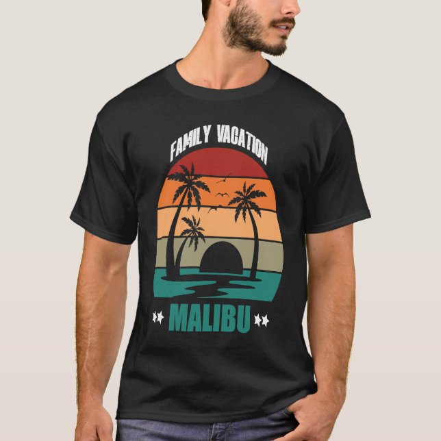 Camiseta Malibu Summer Family Couple Matching Holiday (Anverso)