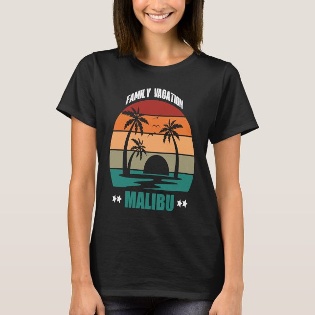 Camiseta Malibu Summer Family Couple Matching Holiday (Anverso)