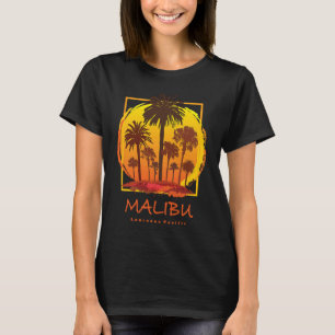 Camiseta Malibu Sunset Palms Playa de Verano Vibes Tropical