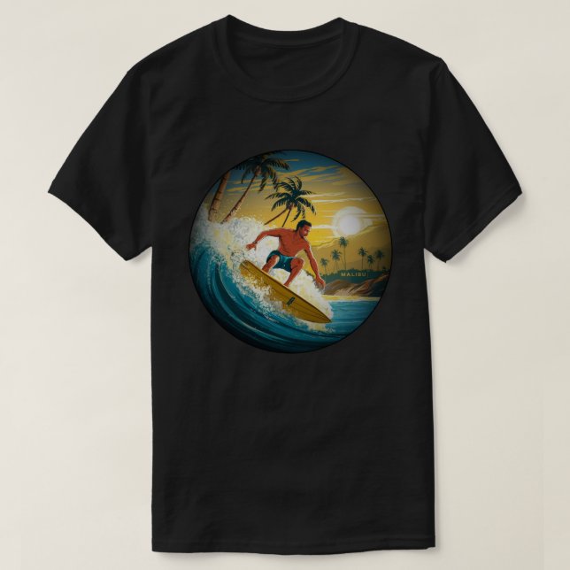 Camiseta Malibu Surf (Diseño del anverso)