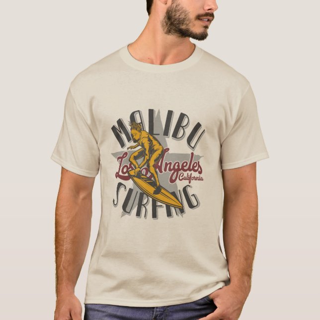 Camiseta Malibu Vintage Surf Design (Anverso)