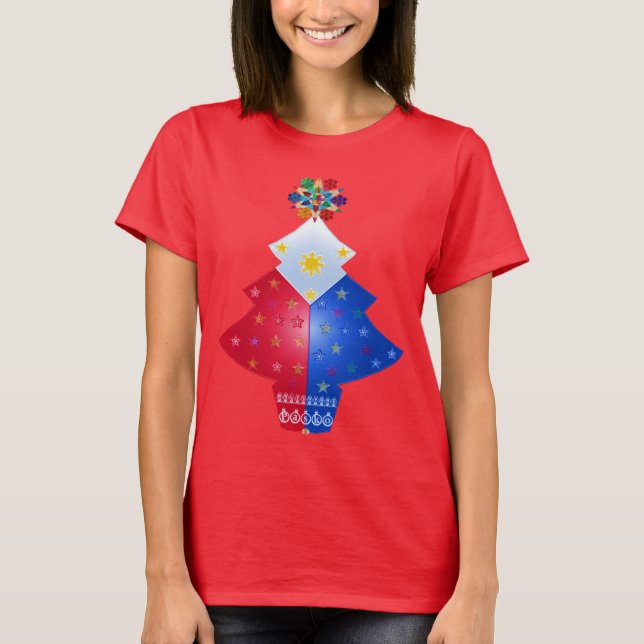 Camiseta Maligayang Pasko, Árbol de Navidad de Filipinas (Anverso)