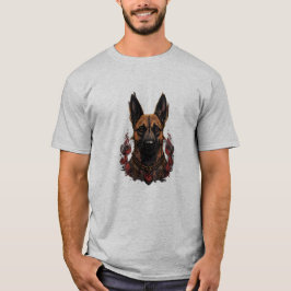 Camiseta Malinois belga ceremonial con atuendo guerrero
