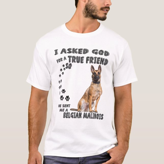Camiseta Malinois belga cita a mamá papá, pastor Belga Mali (Anverso)