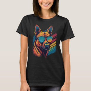 Camiseta Malinois belga colorido con gafas de sol