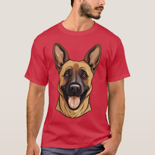 Camiseta Malinois belga Face Cute toon Shepherd Dog Lover