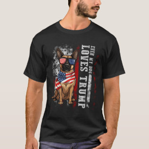 Camiseta Malinois belga Hasta a mi perro le encanta a Trump