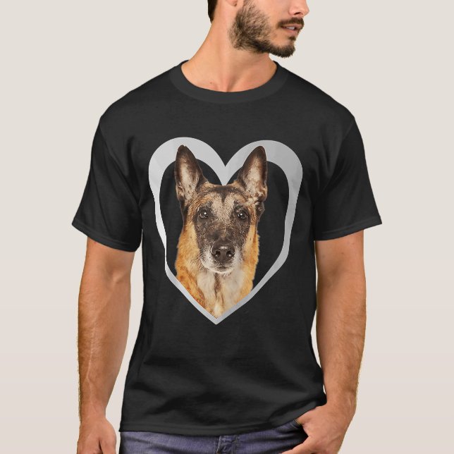 Camiseta Malinois Dog Heart Malinois Raglan Baseball (Anverso)