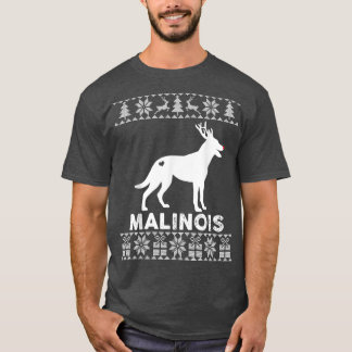 Camiseta Malinois Dog Lover Navidades reno Fea Christine