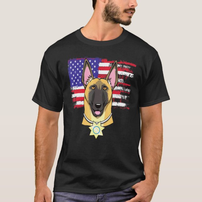 Camiseta Malinois K9 German Shepherd American Polic (Anverso)