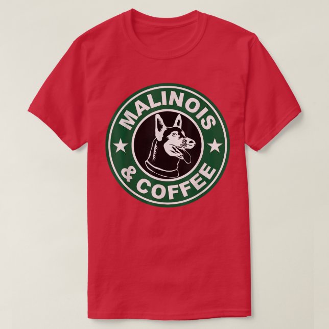 Camiseta Malinois Y Café (Diseño del anverso)