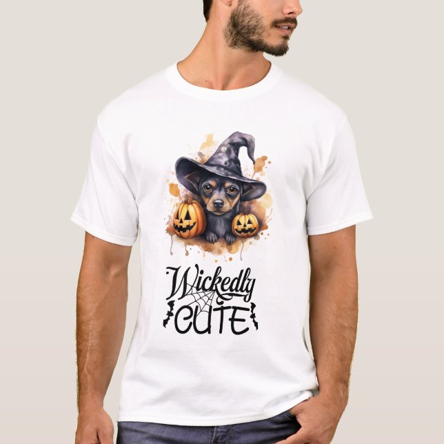 Camiseta Malintencionadamente lindo Dachshund Witch (Anverso)