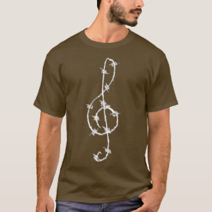 Camiseta Malla de alambre de púas Treble Clef - Música de a