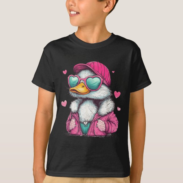 Camiseta Mallard Duck Hunting Funny Valentine's Day Heart G (Anverso)