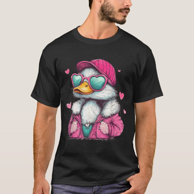 Camiseta Mallard Duck Hunting Funny Valentine's Day Heart G (Anverso)