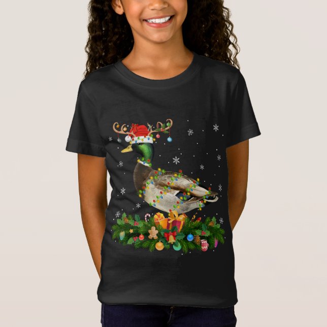 Camiseta Mallard Duck Lover Reindeer Santa Hat Mallard Chri (Anverso)