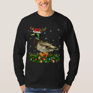 Camiseta Mallard Duck Lover Reindeer Santa Hat Mallard Chri
