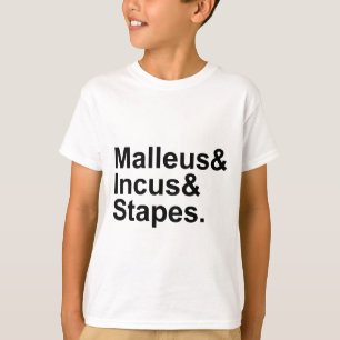 Camiseta Malleus Incus Stapes Tres huesos del oído medio