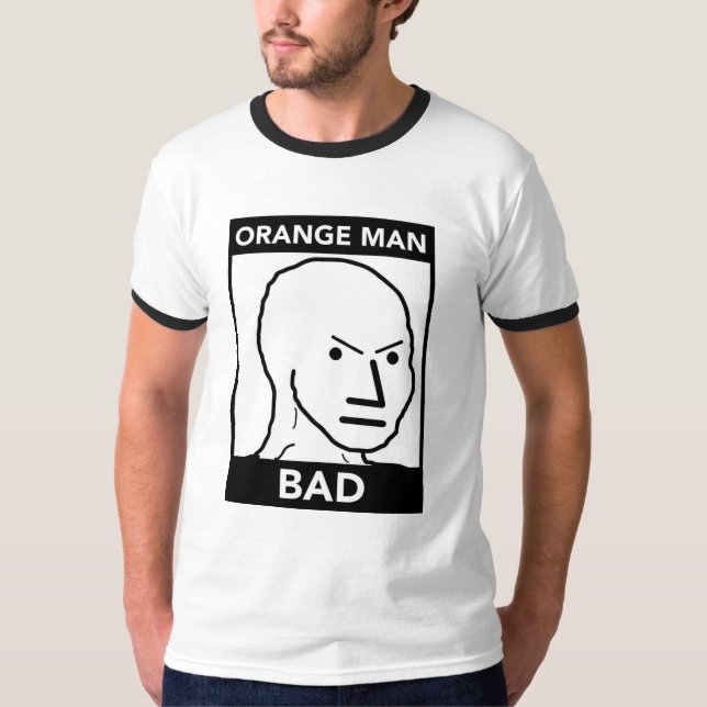 Camiseta Malo anaranjado del hombre (Anverso)