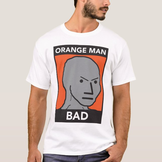 Camiseta Malo anaranjado del hombre (Anverso)