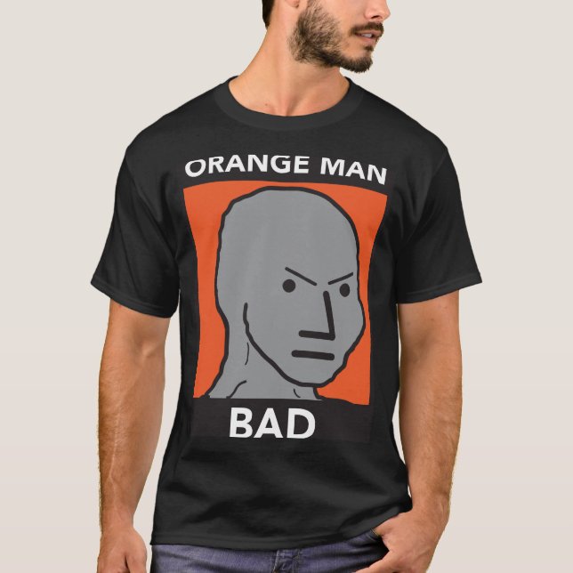 Camiseta Malo anaranjado del hombre (Anverso)
