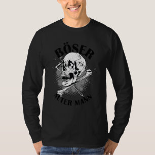 Camiseta Malo cráneo de anciano con calavera de huesos